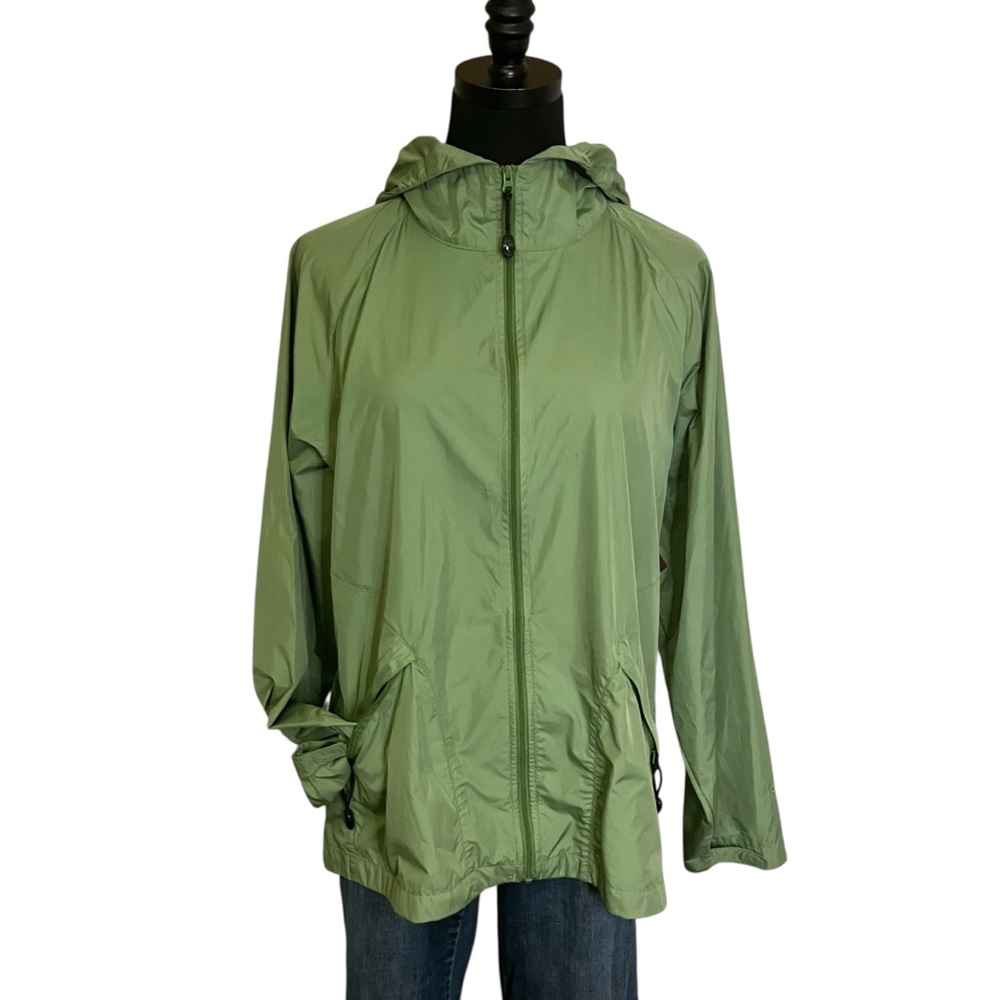 Woolrich Lightweight Wind Breaker Hooded Eucalyptus Green Size Medium